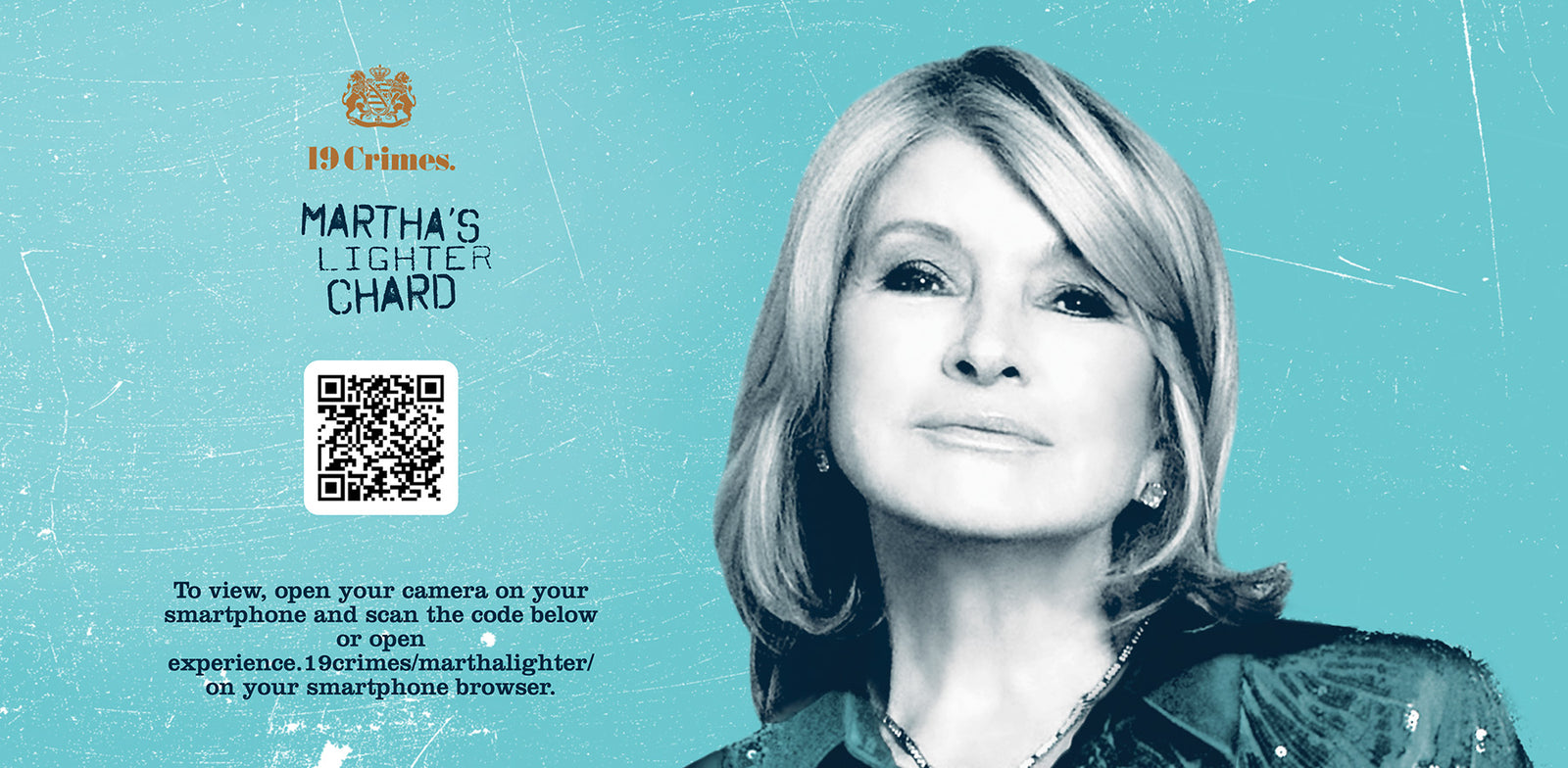 Martha Lighter AR experience to view go to experience.19crimes.com/marthalighter on your mobile phone browser