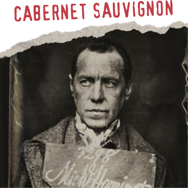 19 Crimes Cabernet Sauvignon wine label with old ripped photo of Michael Harrington